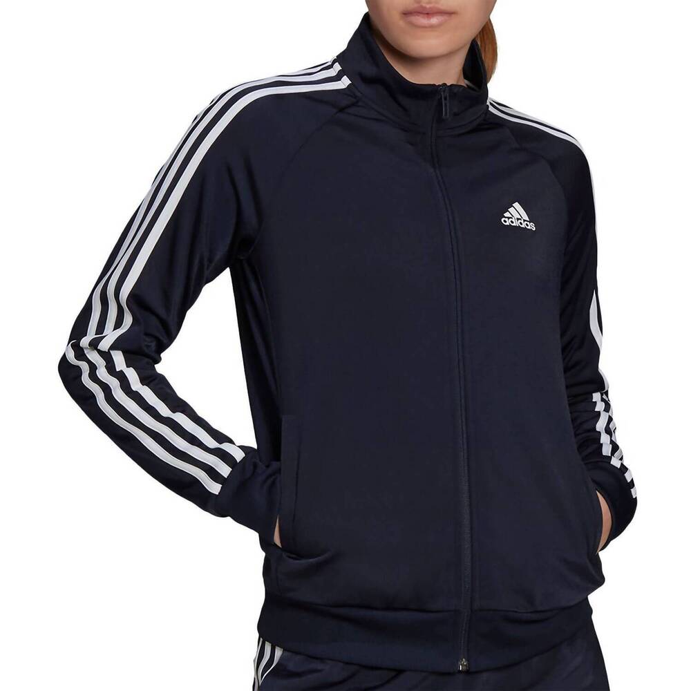 NEW ADIDAS tricot slim 3-stripes track jacket in blue